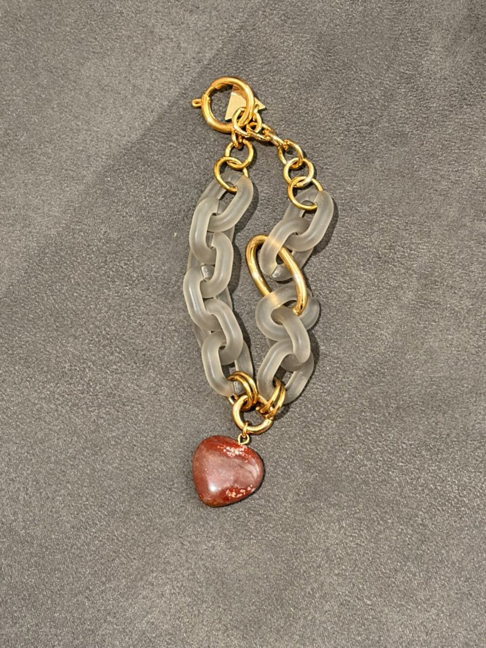 Anthropologie Resin Link Heart Charm Bracelet